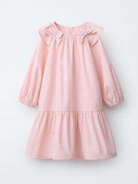 ZARA POPLIN DRESS WITH BOWS